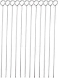 10 Inch Metal Barbecue Skewers, Stainless Steel BBQ Skewers, Shish Kebab Kabob Skewers 12 Pcs