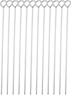 10 Inch Metal Barbecue Skewers, Stainless Steel BBQ Skewers, Shish Kebab Kabob Skewers 12 Pcs