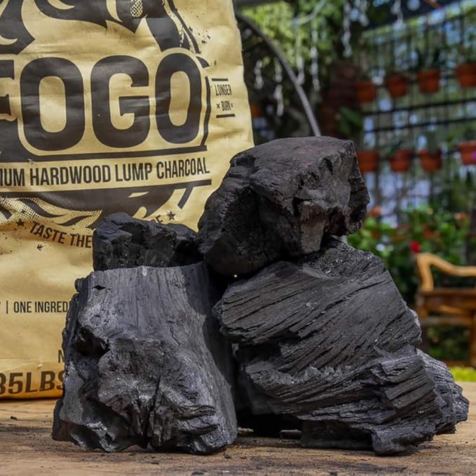 FOGO Super Premium Hardwood Lump Charcoal, Natural, Large Sized Lump Charcoal for Grilling and Smoking, Restaurant Quality, 35 Pound Bag