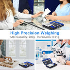Fuzion TU-X Digital Pocket Scale, 200g/0.01g Gram Scale with 6 Units for Personal Hobbies, Small Scale for Food Ounces and Grams, Measuring Jewelry, Herb, Powder