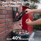 Can Crusher with Auto-Drop Recycling System | Built-In Bottle Opener | 8-16oz Capacity | Includes Kitchen Storage Bag | Heavy Duty Metal Design, Space-Saving & Hands-Free Operation- Halloween gifts