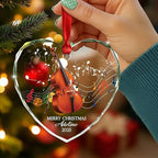 Personalized Contrabass Musical Instrument Glass Ornament, Customized Text Year Name Contrabass Player Ornaments Gift for Double Bass Lover Daughter Son, Best Double Bassist Glass Christmas Ornament