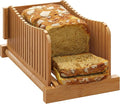 Bamboo Bread Slicer, Adjustable Bread Slicer Guide with 3 Thickness Size, Foldable Compact Chopping Cutting Board, Great for Homemade Bread, Cakes, Bagels