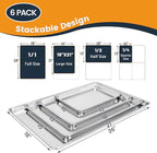 6 Pack Quarter Size Baking Sheet Pan, Aluminum Commercial Cookie Sheet Pan, Durable & Anti-Stick 13”x 10”