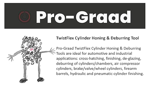 TwistFlex 1/2" 180SC Cylinder Hone | 0.5” (12.7mm) Flexible Cylinder Honing & Deburring Tool for Hole Diameters 0.46"- 0.51" | Silicon Carbide 180 Grit | 1 Pack