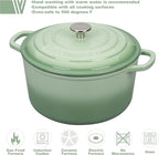 Enameled Cast Iron Dutch Oven Pot with Lid, for Sourdough Bread Baking, Round Dutch Ovens, 4.5 Quart, Green