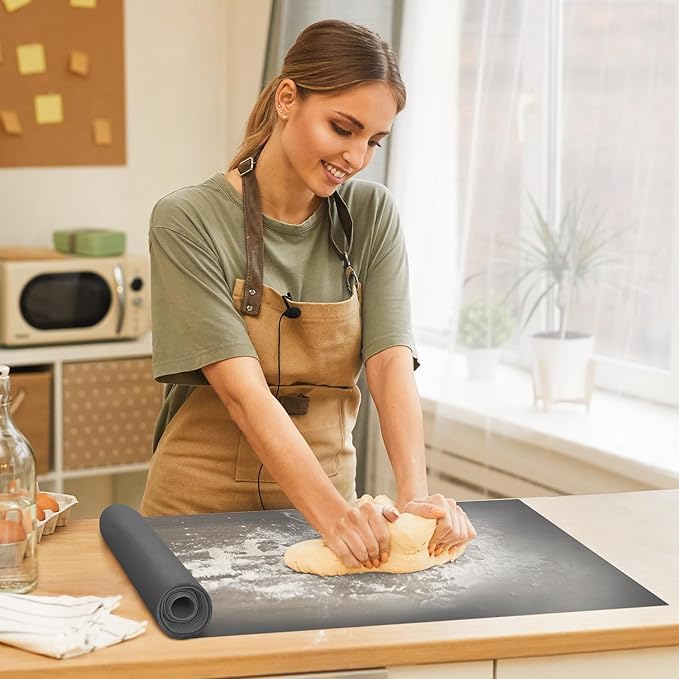 Silicone Baking Mat Roll- Cut To Size Silicone Mat - Reusable Baking Mat, Silicone Pastry Mats for Rolling Dough, Non Stick Food Grade Silicone Sub Mat Roll, Kitchen Counter Mat