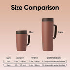 Owala SmoothSip Slider Stainless Steel Insulated Travel Mug with handle, 100% Leak Proof, For Hot and Cold Drinks, Travel Friendly with Sliding Lock Lid, 24 oz, BPA Free, Leak Proof, Cozy Cocoa