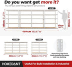 HOMEDANT White 5 Tier Laminated Boltless Heavy Duty Garage Storage Adjustable Wide Size Metal Shelving Unit Utility Rack Shelves Organization Shelf Shed Warehouse 47.7" W x 24.1" D x 71.3" H 1Pack