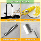 Corn Peeler, Corn Stripper, Long Handle Stainless Steel Corn Stripping Too Thresher Scraper for Home Kitchens, Restaurant Chefs (1PCS)