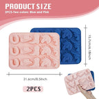 2 Pack Cowboy Chocolate Molds, Western Theme Silicone Mold Baking with Cowboy Hat, Cowboy Boot and Horse, Suitable for Making Chocolate, Candy, Cakes, Cupcakes, And Cookies Soaps (Pink and Blue-2PCS)