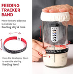KneadAce Sourdough Starter Kit (24oz Jar, 2xRound Baskets, Gray Bread Lame)