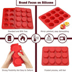 2 inch Chocolate Covered Oreo Molds Silicone - Set of 2-24 Cup SILIVO Chocolate Cookie Molds for Baking, Round Silicone Molds for Sandwich Cookie,Muffin,Cupcake,Pudding,Chocolate Coated Oreos