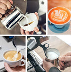 Milk Frothing Pitcher, Stainless Steel Coffee Cup Mug Milk Frothing Pitcher Jug with Lid and Handle Cappuccino Latte Coffee Art for Home Office Kitchen Coffee Shop, Silver(600ml)