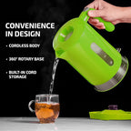 OVENTE 1.8L Electric Kettle, 1500W Fast Boiling Heater for Coffee or Tea, BPA Free, Easy to Fill Lid, Water Level Window, Auto Shut-Off, Boil-Dry Protection and Removable Filter, Green KP413G