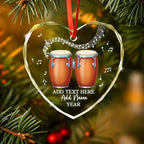 Custom Bongo Drums Glass Ornament Gift for Music Band, Bongo Drums Player Christmas Ornament 2025, Personalized Drummer Xmas Tree Ornaments with Text Name Year, Instrument Xmas Keepsake
