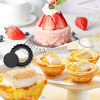 Theuzi 9 in Non-Stick Tart and Quiche Pan with Removable Bottom and 4 Mini Tart Pans 4-inch, Heavy Duty Fluted Side for Pies, Mousse Cakes, Dessert Baking (5 Pack)