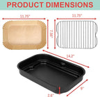 Non-Stick Griddle Pan, Stainless Steel Rack and Air Fryer Liners for Ninja FG551 Smart XL 6-in-1 Indoor Grill, Parts for Ninja Air Fryer Accessories with Disposable Parchment Paper, 100 Packs