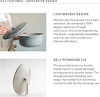 Vermicular Oven Pot 2.0 | Lightweight Enameled Cast Iron Pot | 22cm (3.7 Qt) | Non-Toxic | Induction-compatible | Dutch Oven | Made in Japan | Sea Salt White