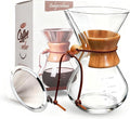 Pour Over Coffee Maker 20 oz Drip Coffee Pot Set Glass Carafe with Filter Subjectthree Manual Brewer for Camping (6 cup/20 oz)