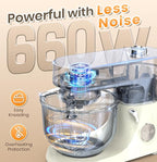 Stand Mixer 6QT Kitchen Mixer with LED Smart Touchscreen, 11-Speed Tilt-Head Mixer with Timer, 4 Preset Menus, Stainless Steel Bowl, Dough Hook, Whisk, Beater,Green