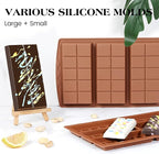 2 Pcs Dubai Chocolate Bar Mold Deep Stuffed Silicone Molds for Filling Knafeh Pistachio Chocolate Bar Large Thick Candy Bar Molds Break Apart (10 Snap）