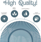 Exquisite 80 Piece Plastic Disposable Plates Set For 40 Guests I 20 X 9 Inch & 40 X 11 Inch Disposable Plastic Plates | Color: Blue | Great for Weddings Parties And Formal Occasions