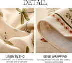 ISAENNE Designer Floral Linen Extra Long Table Cloth Rectangle,French Off White Elegant Tablecloth,Washable Home Decor Tablecloths for Dining Thanksgiving Kitchen Christmas,63"*110"-Grace B