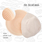Round Bread Dough Proofing Rising Rattan Baskets(Set of 2, 9 inch) w/Liners for Home Sourdough Bread Bakers