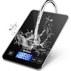 Large Digital Kitchen Scale, Drcowu 15kg Food Kitchen Scales for Baking, Cooking, Keto and Meal Prep, Food Weight Scale with 1g Accuracy and LCD Display, Easy to Read, Grams and Oz (Black)