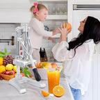 Commercial Vegetable Fruit Chopper, Hand Press Juicer, Professional Citrus Juicer for Lime Lemon, Stainless Steel Food Dicer French Fry Cutter Slicer 1/4″ & 3/8″ & 1/2" Blade