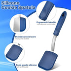 4 pcs Silicone Spatula, Heat Resistant Silicone Cookie Spatula Turner, No Scratch Flipper Baking Utensils, Small Spatulas Turner for Nonstick Cookware, Pancake (Gray, Blue, Black, Red)