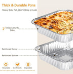 Aluminum Pans 8x8-20 Pack Disposable Foil Pans, Heavy Duty Aluminum Roasting Trays for Baking, Cooking, Heating, Storing, Prepping Food