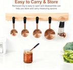 Measuring Cups and Spoons Set, Rose Gold Plated Stainless Steel 10 Piece for Cooking and Baking (5 Cups + 5 Spoons)