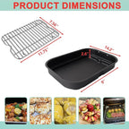 FG551 Griddle Pan & Roast Rack for Ninja FG551/DG551 Smart XL 6-in-1 Indoor Grill Accessories, Non-Stick Grill Plate & Stainless Steel Grill Steamer Rack for Ninja Foodi XL Air Fryer Accessories