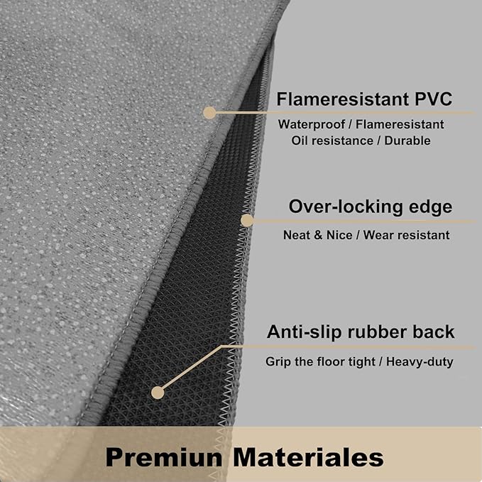 BBQ Grill Mat for Outdoor Grill, 38 x 30 inches Heavy Duty Thickened Under Grill Mats, Oil-Proof Waterproof Floor Protector for Deck and Patio
