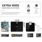 NUTRI FIT Extra-Wide/Ultra-Thick Digital Body Weight Bathroom Scale with 3 Inch Large Easy Read Backlit LCD Display Max Capacity 400lb Step-on Technology, Black