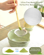 Matcha Whisk Set: Japanese Matcha Set with Ceramic Bowl, Matcha Sifter and Holder, Bamboo Scoop, Scoop Rest, Whisk, 6 Pcs, 18 oz Ceremonial Matcha Kit Making Tool Gift for Matcha Lovers, Beginners