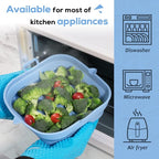 Silicone Air Fryer Liners Square - Reusable Airfryer Silicone Basket - Easy to Clean Air Fryers Silicone Pot for 5.8 to 8 Qt Air Fryer Baking Tray Oven Accessories, 8.5 Inch Large