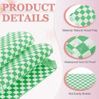 PATIKIL 8.7" x 8.7" Waxed Paper Sheets, 50Pcs Square Pattern Oil-absorbing Dry Food Wrapping Paper for Bakery Coffee Shop Home Baking Kitchen DIY, Green