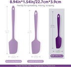 U-Taste Small Mini Silicone Spatula: 9×2inch 600ºF Heat-Resistant Food-Grade Jar Scraper for Kitchen Use, Non-Stick Seamless Flexible Baking Utensil for Mixing, Scraping Jam in Bowl or Cup (Purple)