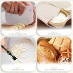 Natural Unbleached Banneton, Sourdough Bread Proofing Basket Kit, 2x 9 Inch Round Basket with BreadMaking Baking Supplies Tools, Banneton Basket Gift Set - Primary Color