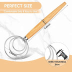 Maxjoy Danish Dough Whisk Wooden Dutch Bread Mixer with Stainless Steel Hook for Sourdough Baking Hand Tool