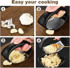 Premium Stainless Steel Garlic Press - Ergonomic Manual Crusher for Fast Garlic Slicing, Dishwasher Safe, Compact Size, Ideal for Home & Travel (3)