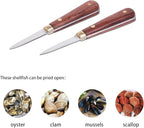 SPEENSUN Oyster Shucking Knife - Not Easy to Break and Bend, More Secure with Gloves (2 Knife and 1 Glove L) - Best Oyster Shucking Set
