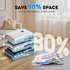 Mapambo Vacuum Seal Bags for Clothing Travel with Electric Pump, 15 Pack Vacuum Bags in 3 Combo sizes, Space Saver Vacuum Storage Bags, Reducing Luggage Volume by up to 80% (15 Combo Travel Size)