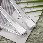 BUCLA 200 Pieces Silver Plastic Silverware - Heavy Duty Disposable Cutlery set - 100 Silver Plastic Forks, 100 Disposable Spoons for Catering, Parties, Dinners, Weddings and Christmas