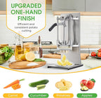 4in1 Commercial French Fry Cutter & Lemon Slicer & Vegetable Chopper - Stainless Steel with Extended Handle - 4 Blades for Home, Bar, Restaurant - Dice, Slice & Chop 1/2", 3/8", 1/4", 8 Wedge