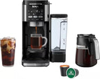 Ninja | Drip Coffee Maker | DualBrew Pro Hot & Iced Coffee | Compatible with K-Cup Pods | 3 Brew Styles (Classic, Rich, & Iced) | 70oz Removable Reservoir & Dishwasher Safe | Black | 14-Cup (Renewed)