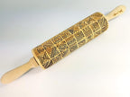 AFRICA Embossing Rolling Pin Dogh Roller with Tribal Pattern for Embossed Cookies and Pottery by Algis Crafts
